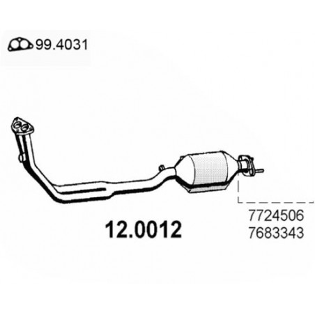 catalizzatore fiat uno 45 motore fire 7683343 12.0012