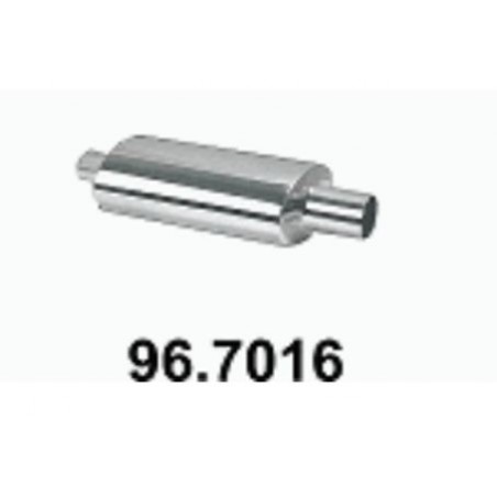 marmitta ovale universale asso racing acciaio ingresso 60mm  96.7016