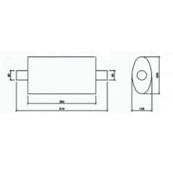 marmitta ovale universale asso racing acciaio ingresso 60mm  96.7016