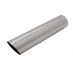 Terminale di scarico in acciaio inox 1x76mm bordo sottile obliquo