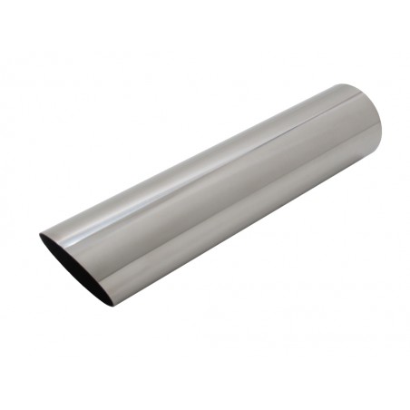 Terminale di scarico in acciaio inox 1x76mm bordo sottile obliquo