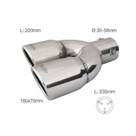 TERMINALE 2*76MM ACCIAIO DISSASSATO LATO SINISTRO DOPPIO