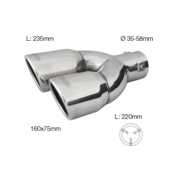 TERMINALE 2*76MM ACCIAIO DISSASSATO LATO DESTRO DOPPIO