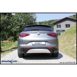 Scarico marmitta sportivo in acciaio alfa stelvio 2000 turbo q4 200cv 114mm doppio ceramic black