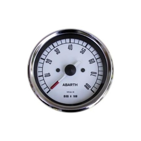 Contagiri per Vecchia 500 Abarth 80mm  Bianco 