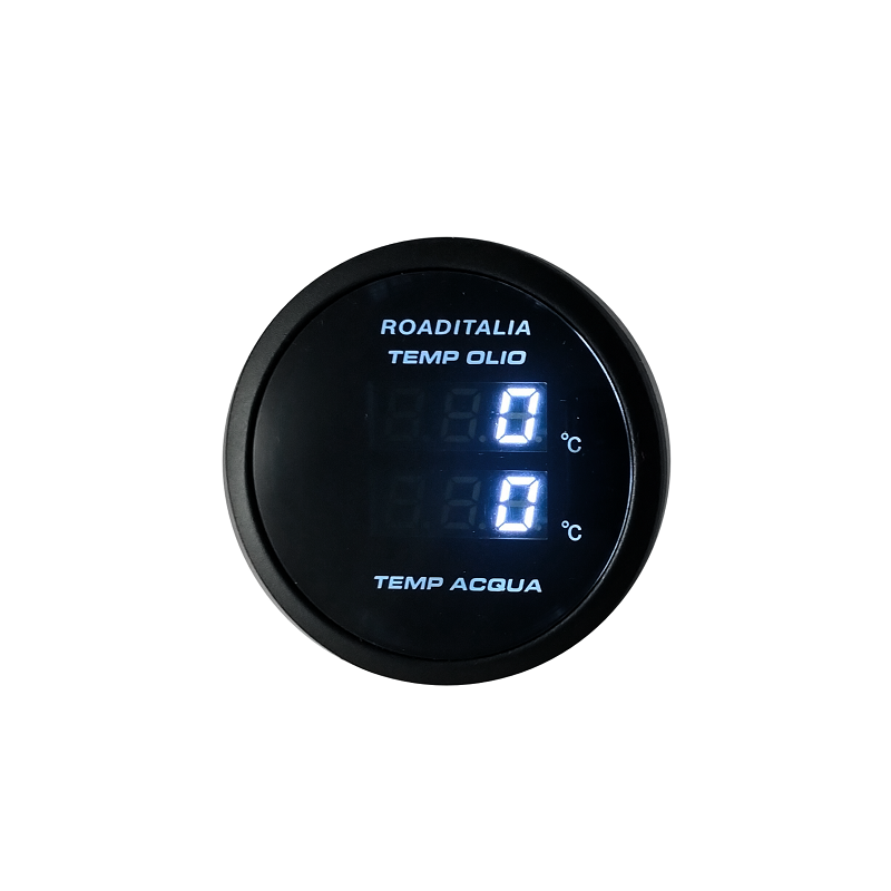 manometro 52mm DOPPIA LETTURA TEMP OLIO ACQUA BIANCO led