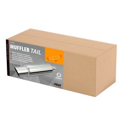 Marmitta universale in acciaio inox SALDABILE CON USCITA 87mm tagli obliquo