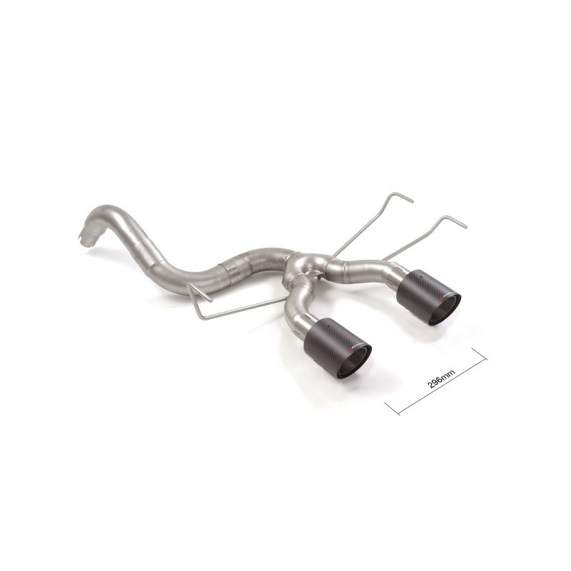 Tubo posteriore fiat 500 595 inox rotondi centrali 2 da 100 mm Carbon Shot