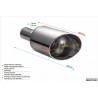 CODINO TERMINALE TAGLIO OBLIQUO 100MM SX O DX PER DOPPI SCARICHI