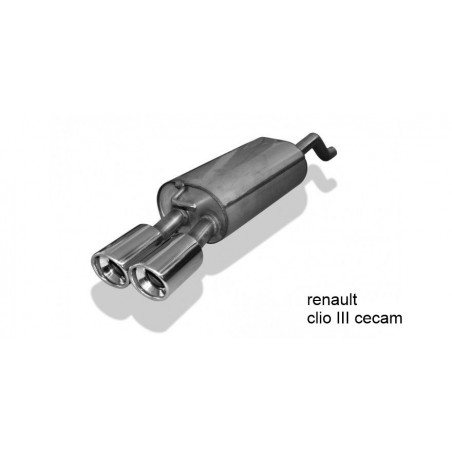 silenziatore marmitta sportiva Renault Clio III GT cecam sport  2x80mm