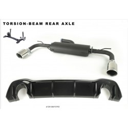 scarico sportivo posteriore volkswagen golf VIII 100mm dx sx con sottoparaurti