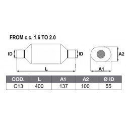 Catalizzatore sportivo Asso Racing C13 1600cc 2000cc