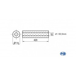 Silenziatore universale per realizzare scarichi rotondo 155 mm - 60mm inlet