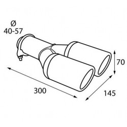 Terminale Marmitta doppio scarico 76mm 60020