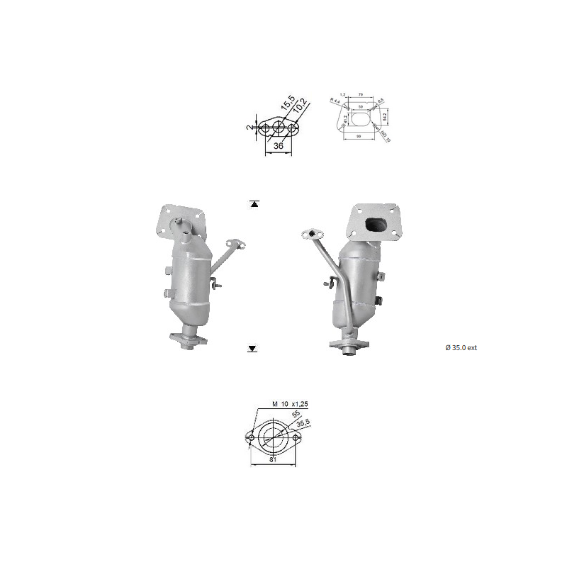 catalizzatore specifico toyota yaris III aygo 3951601 magnaflow