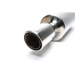 silenziatore universale Tondo acciaio a saldare con uscita 100mm taglio obliquo