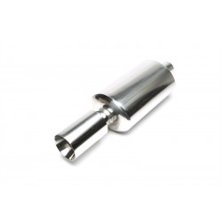 silenziatore scarico sportivo 100mm saldabile con uscita svasata 63.5