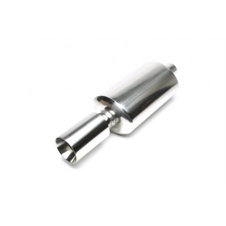 silenziatore scarico sportivo 100mm saldabile con uscita svasata 63.5