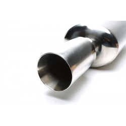 silenziatore scarico sportivo 100mm saldabile con uscita svasata 63.5