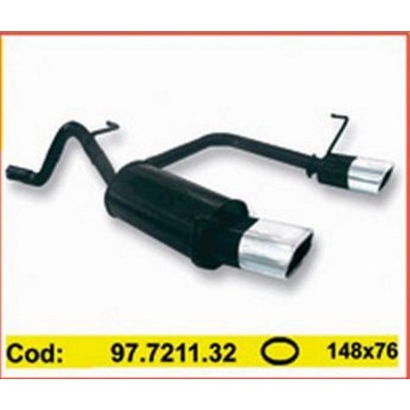 Marmitta Sportiva Asso Racing Fiat Grande Punto doppio scarico 1.2 1.4 1.9mjtd