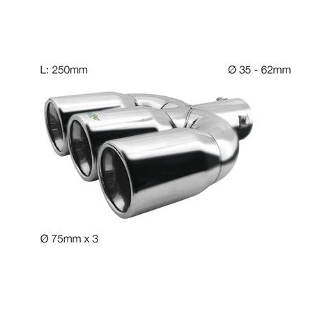 Terminale rotondo tre uscite acciaio inox simoni racing tuning