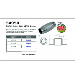 catalizzatore metallico 54954 51mm universale benzina diesel