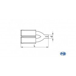 TERMINALE MARMITTA CODINO 2*100 FOX RACING ACCIAIO