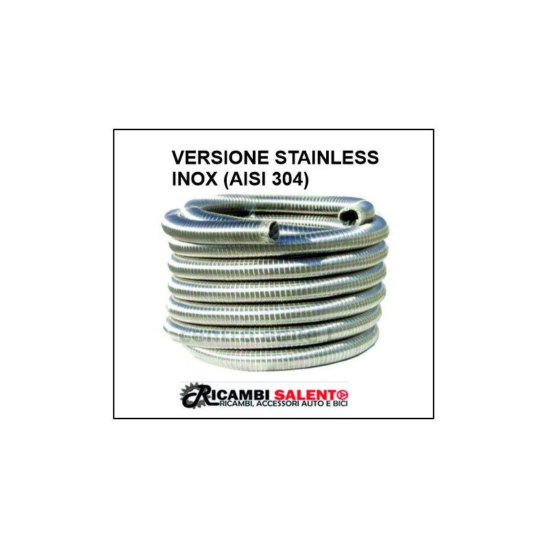 Tubo marmitta flessibile inox rinforzato diametro 40mm trecciato al mt STAINLESS