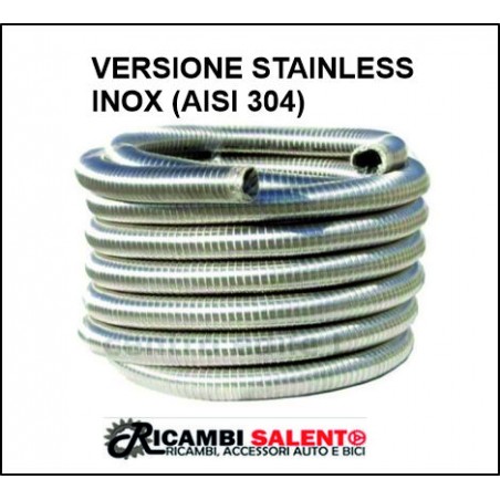 Tubo marmitta flessibile inox rinforzato diametro 40mm trecciato al mt STAINLESS