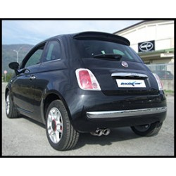 scarico sportivo fiat 500 1400 16v 100cv dal 2007 2x70mm racing