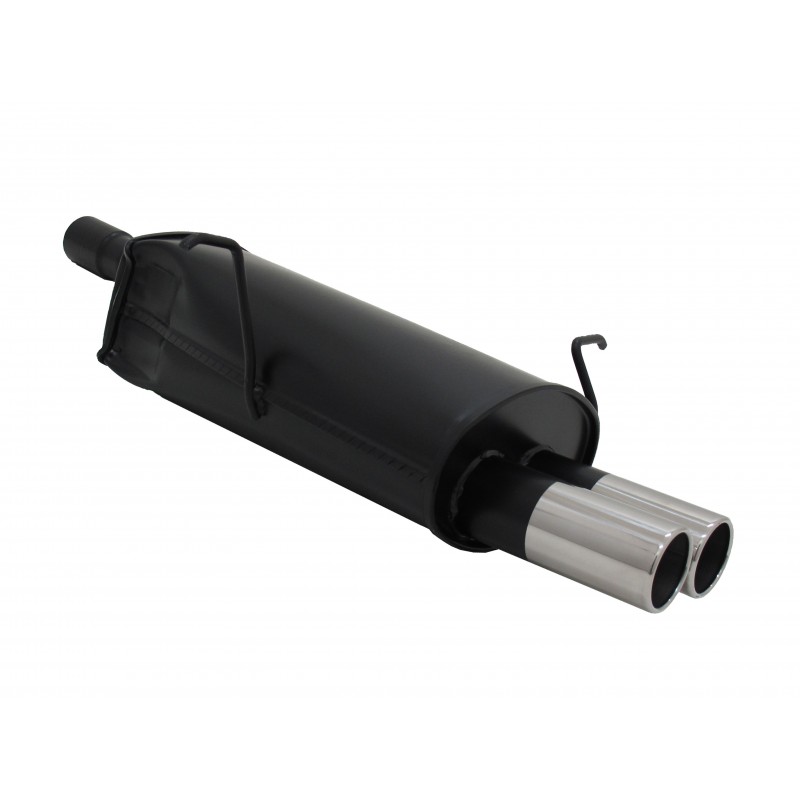 Scarico sportivo marmitta racing per BMW E46 2x76mm bordo grosso