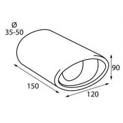 Teminale Marmitta ovale 120*90 pilot