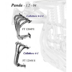 collettore 4 in 1 o 4 2 1 fiat panda dal 2004 nuovo modello acciaio sportivo
