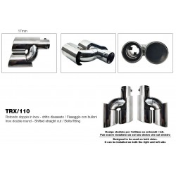 Terminale doppio id 60mm rotondo dritto acciaio inox - TRX/110