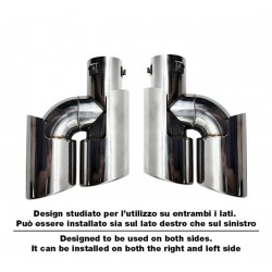 Terminale doppio id 60mm rotondo dritto acciaio inox - TRX/110