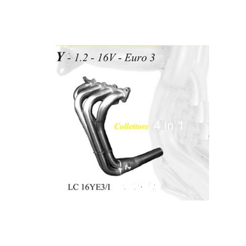 Collettore lancia y 1200 16v euro 3 4 IN 1 ACCIAIO