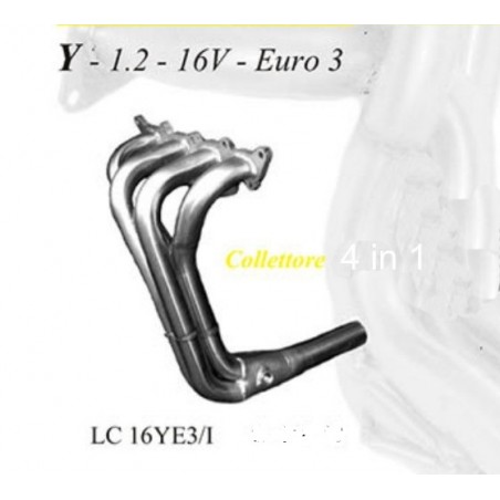 Collettore lancia y 1200 16v euro 3 4 IN 1 ACCIAIO