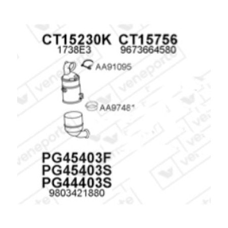 catalizzatore citroen peugeot AS FD5121 CT15230K PG 45403S