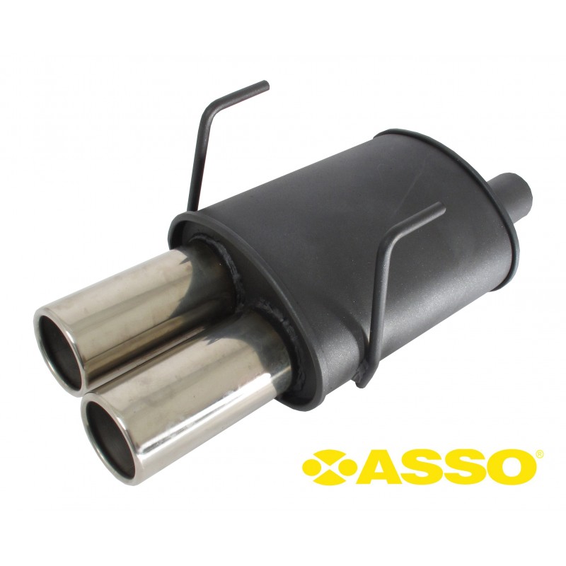 Scarico sportivo silenziatore Novus per Fiat 500S 1.2 2x76mm