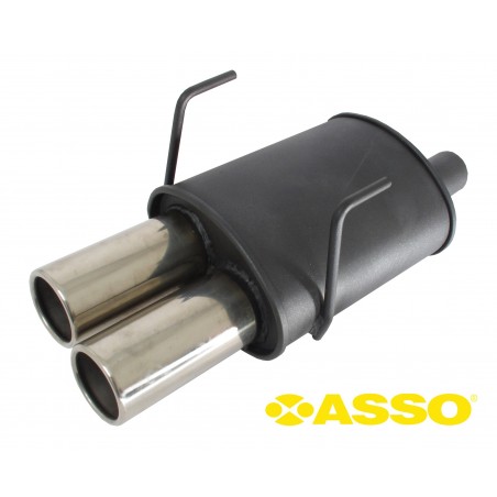 Scarico sportivo silenziatore Novus per Fiat 500S 1.2 2x76mm