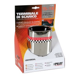 CODINO MARMITTA SPORTIVO QUADRATO 80 X 67 MM LAMPA ACCIAIO