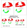 kit adesivi da 8 pezzi abarth italy scorpione tricolore