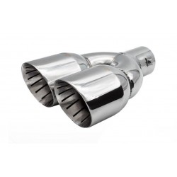 Terminale doppio id 60mm rotondo inclinato acciaio inox - TRX/114