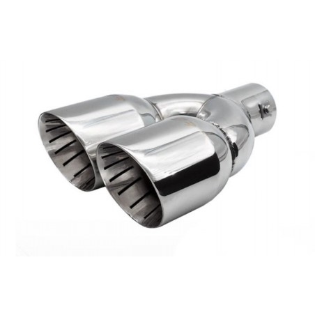 Terminale doppio id 60mm rotondo inclinato acciaio inox - TRX/114