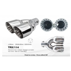 Terminale doppio id 60mm rotondo inclinato acciaio inox - TRX/114