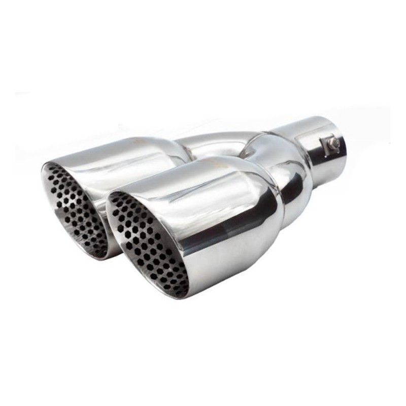 Terminale doppio id 60mm rotondo inclinato acciaio inox - TRX/113