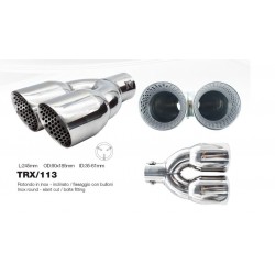 Terminale doppio id 60mm rotondo inclinato acciaio inox - TRX/113