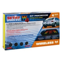 Kit 4 sensori parcheggio con display wireless, 12V
