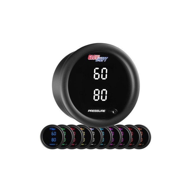 manometro Glowshift doppia lettura pressione 52mm RD-TCD-DP