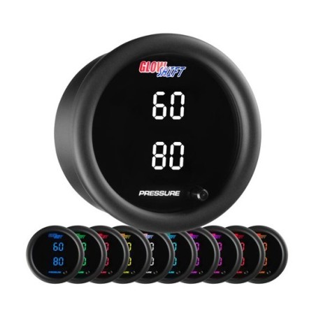manometro Glowshift doppia lettura pressione 52mm RD-TCD-DP